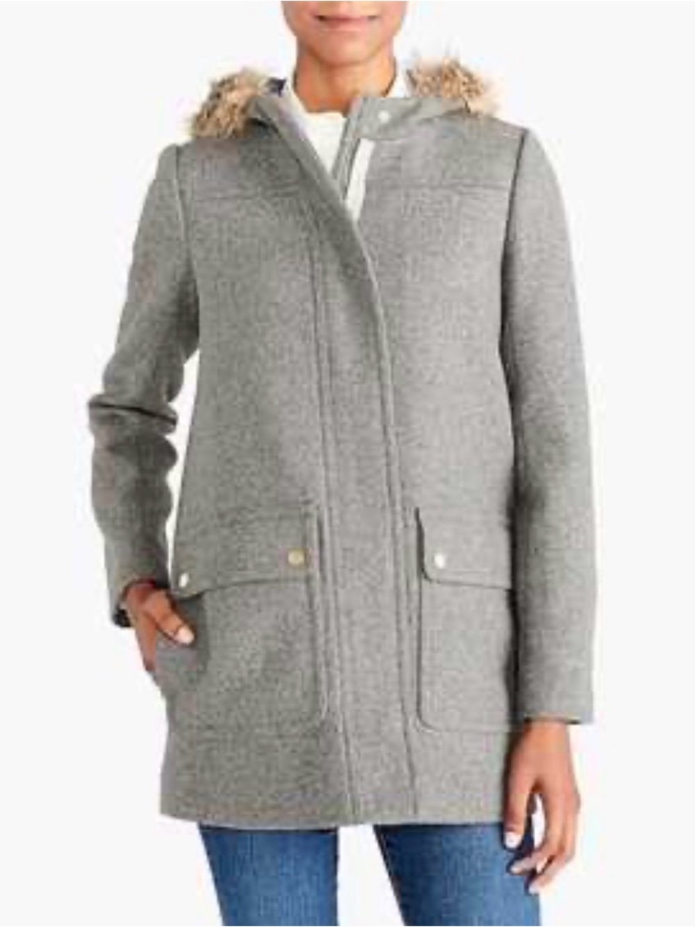 J.Crew Vail parka gray wool coat size 8